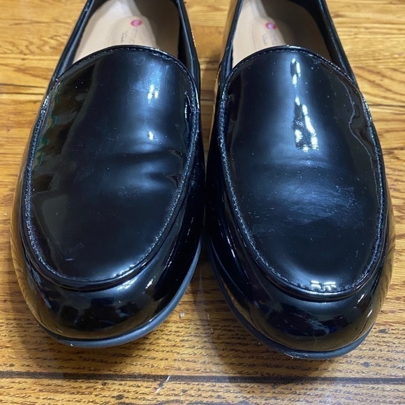 clarks Unstructured Leather Shiny Black Si… - Picture 6 of 7